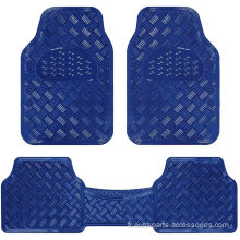 Tapis de sol de voiture de conception métallique (bleu)